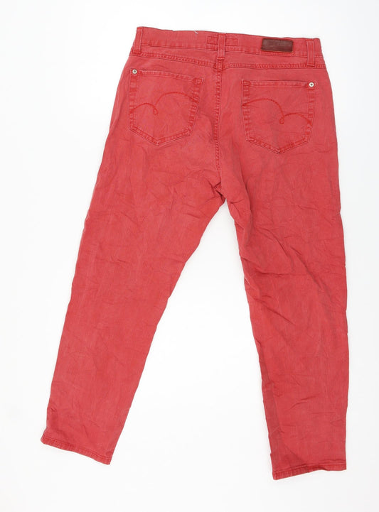 Angels Womens Red Denim Skinny Jeans Size 12 L24 in