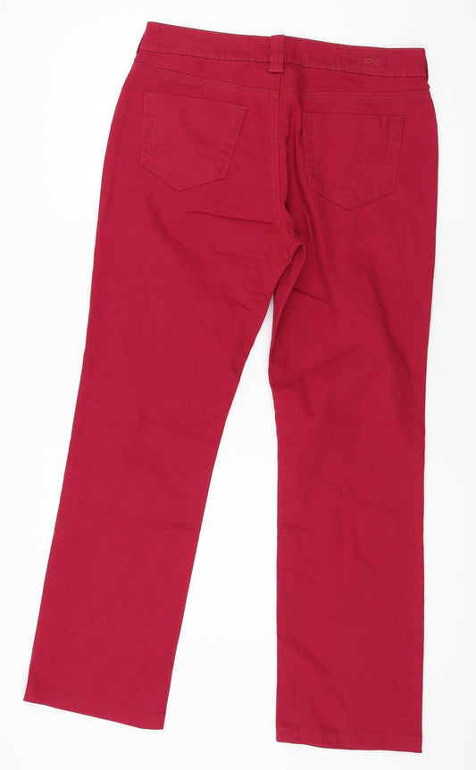 SHE Womens Pink Denim Straight Jeans Size 12 L33 in