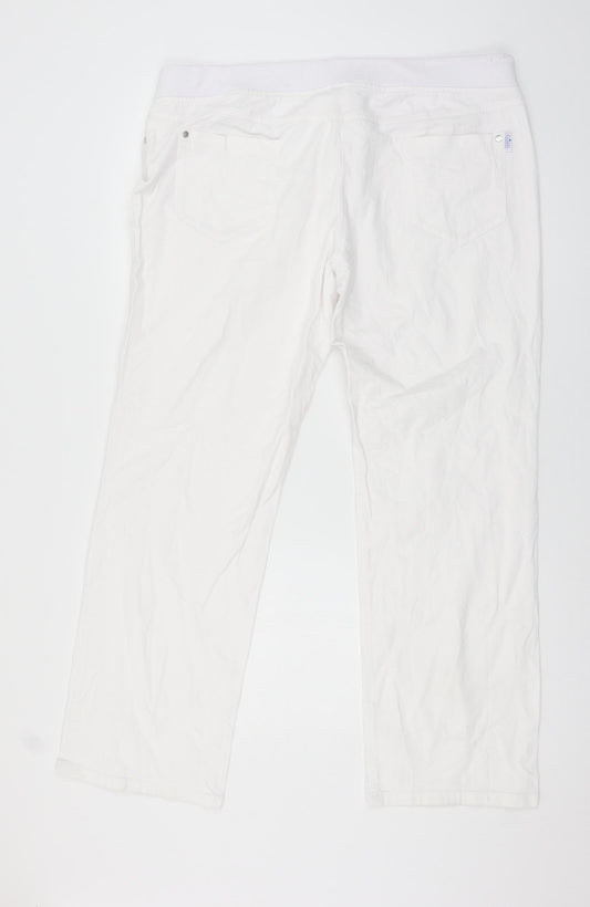 Preworn Womens White Denim Wide-Leg Jeans Size 40 in L29 in