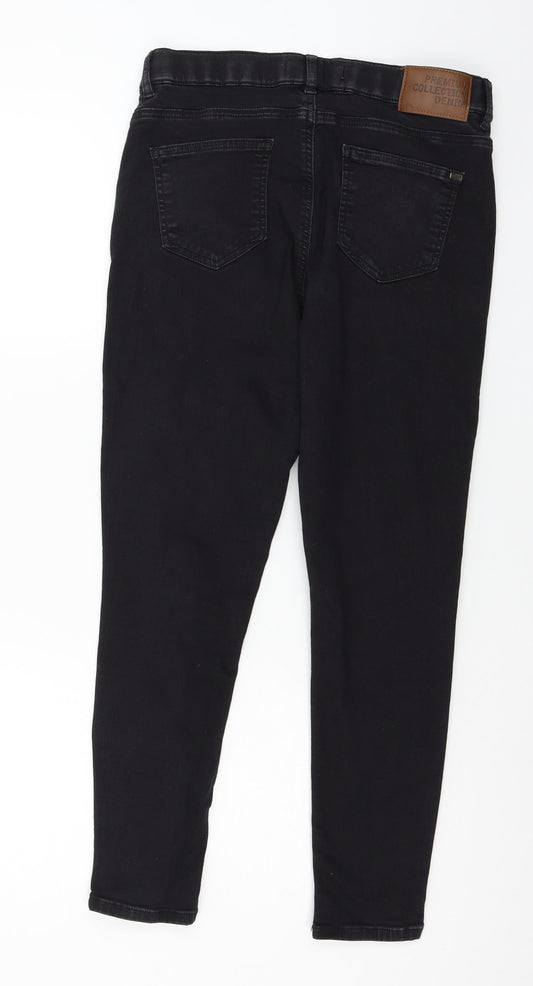Preworn Womens Black Denim Skinny Jeans Size 30 in L25 in