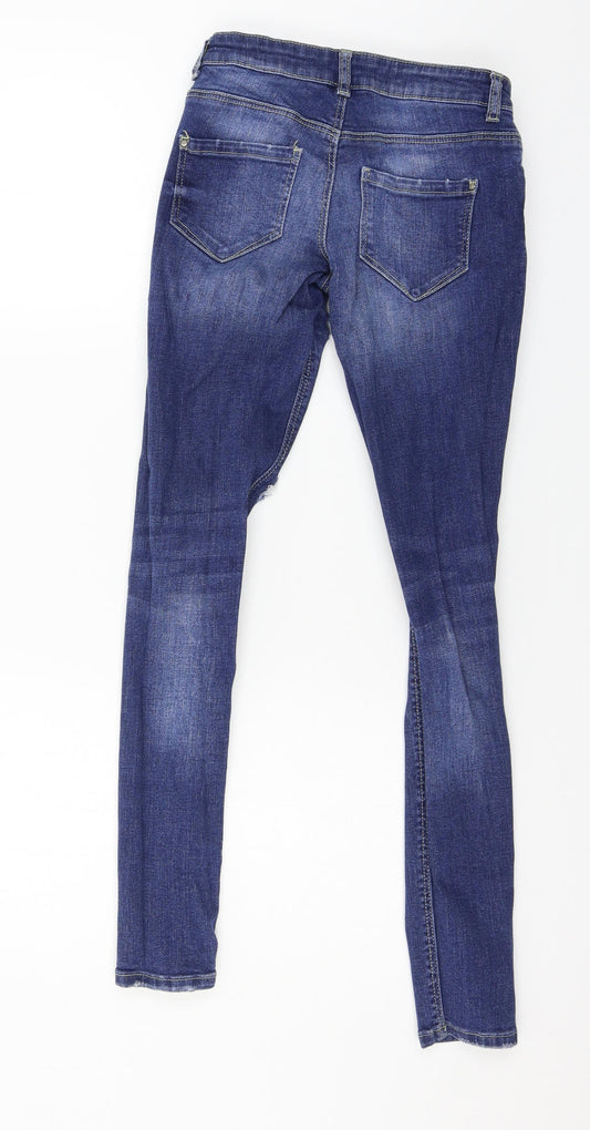 Denim & Co. Womens Blue Denim Skinny Jeans Size 4 L28 in