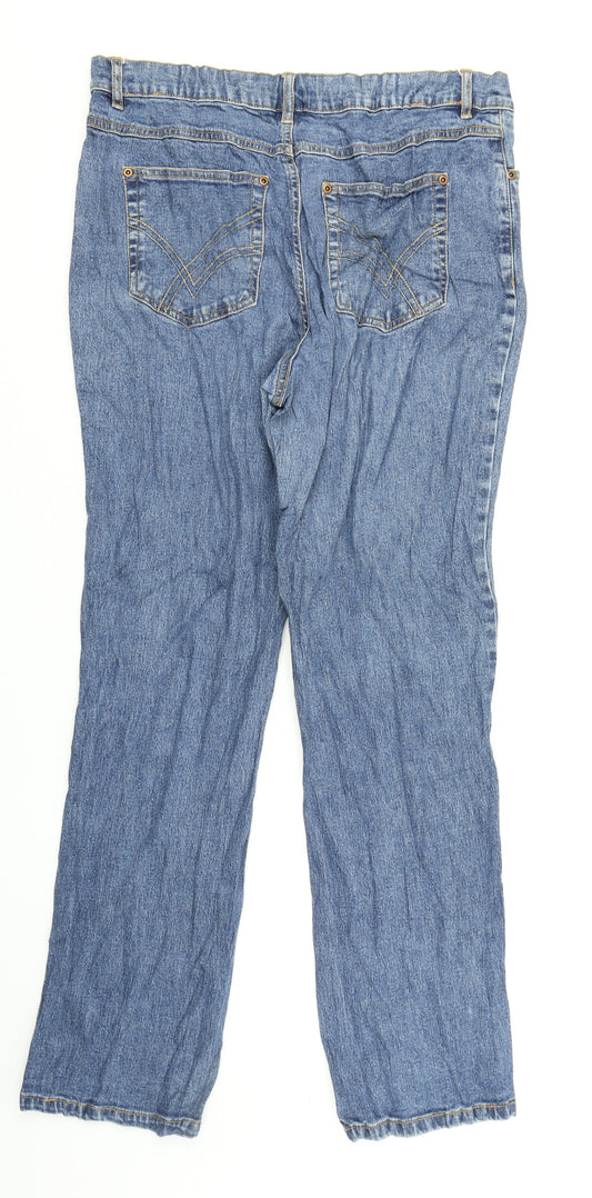 Mywear Womens Blue Denim Straight Jeans Size 34 in L28 in