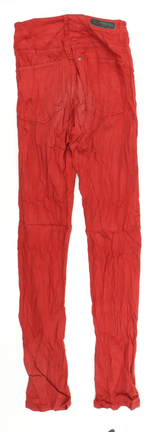 &Denim Womens Red Denim Skinny Jeans Size 26 in L28 in