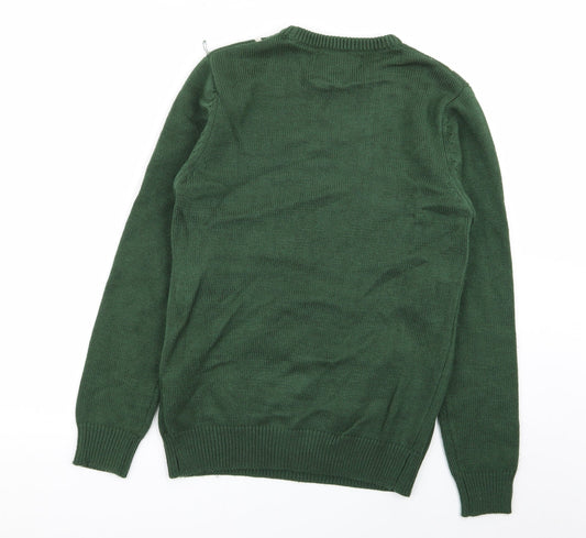 Cedar Wood State Mens Green Polka Dot Pullover Jumper Size XS