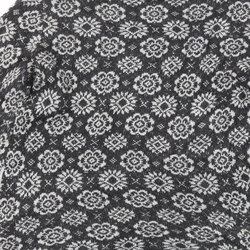 H&M Womens Grey Floral Pullover Jumper Size M