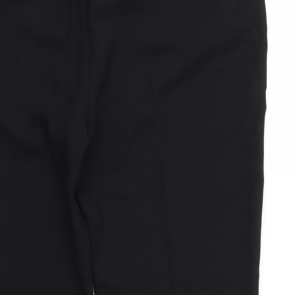 M&S Womens Black Trousers Size 16 L25 in - stretch waistband