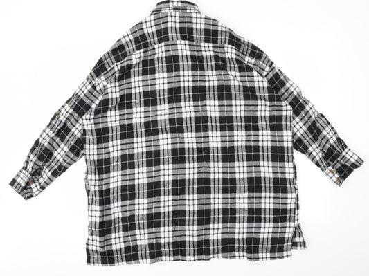 RISETTE Womens Black Check Basic Button-Up Size S