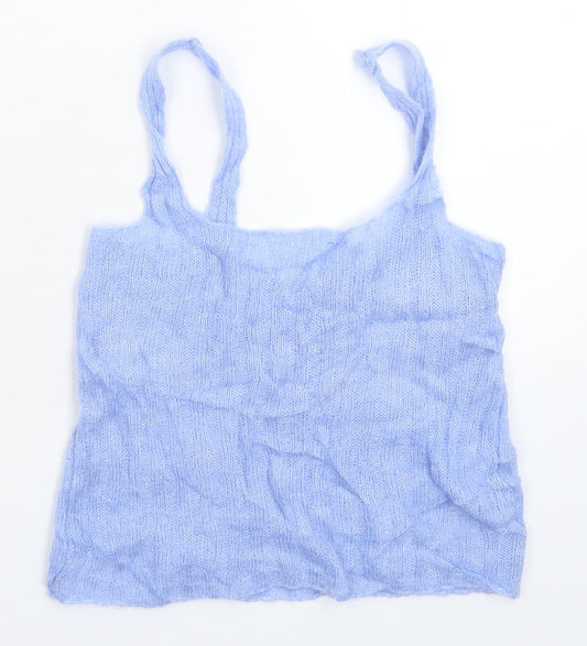 Mango Womens Blue Knit Basic Tank Size XS