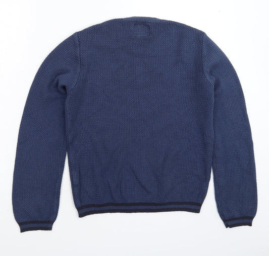 Topman Mens Blue Knit Pullover Jumper Size S