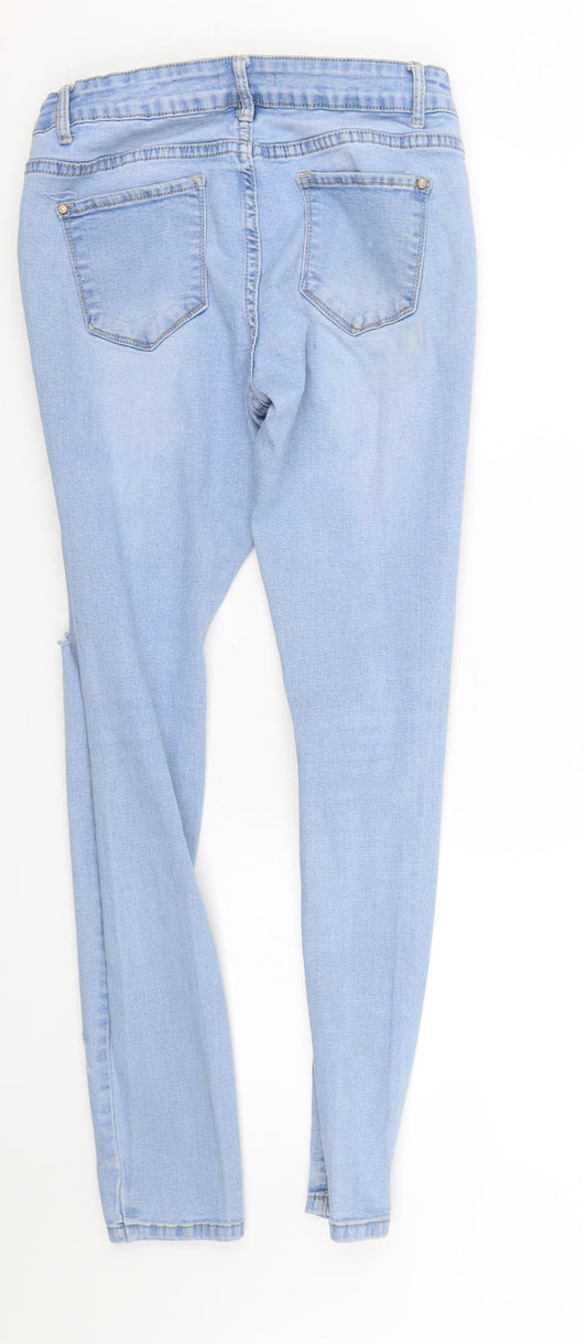 DS fashin Womens Blue Denim Skinny Jeans Size 14 L27.5 in