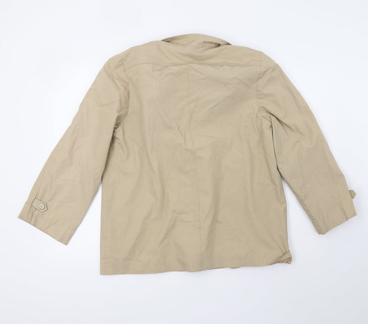 Preworn Womens Beige Varsity Jacket Coat Size 18
