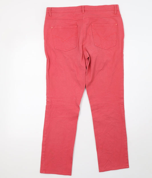 Vianni Womens Pink Denim Skinny Jeans Size 14 L30 in