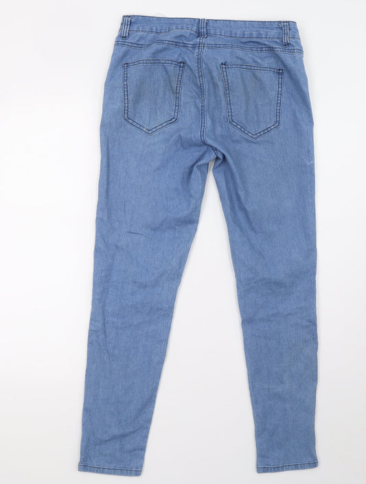 first and i Womens Blue Denim Skinny Jeans Size L L30 in