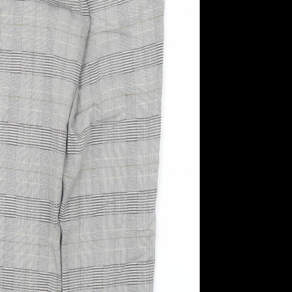 Pull&Bear Womens Grey Houndstooth Capri Trousers Size S L24 in