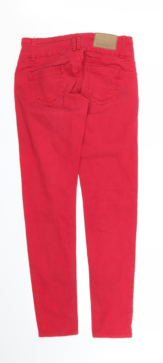 Madonna Womens Red Denim Skinny Jeans Size S L29 in