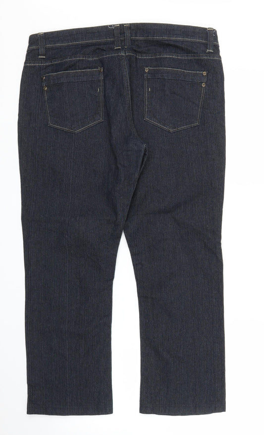 Preworn Womens Blue Denim Straight Jeans Size 34 in L25 in