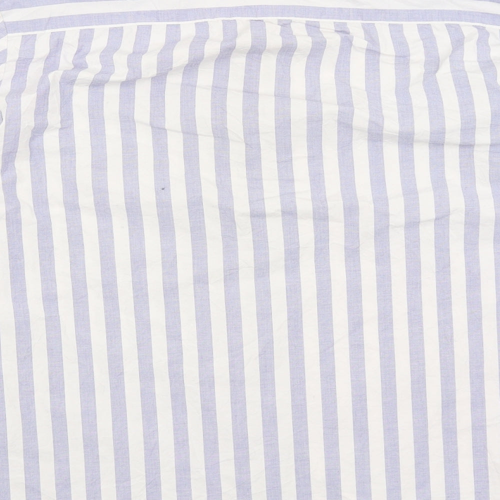 NEXT Mens White Striped Button-Up Size L