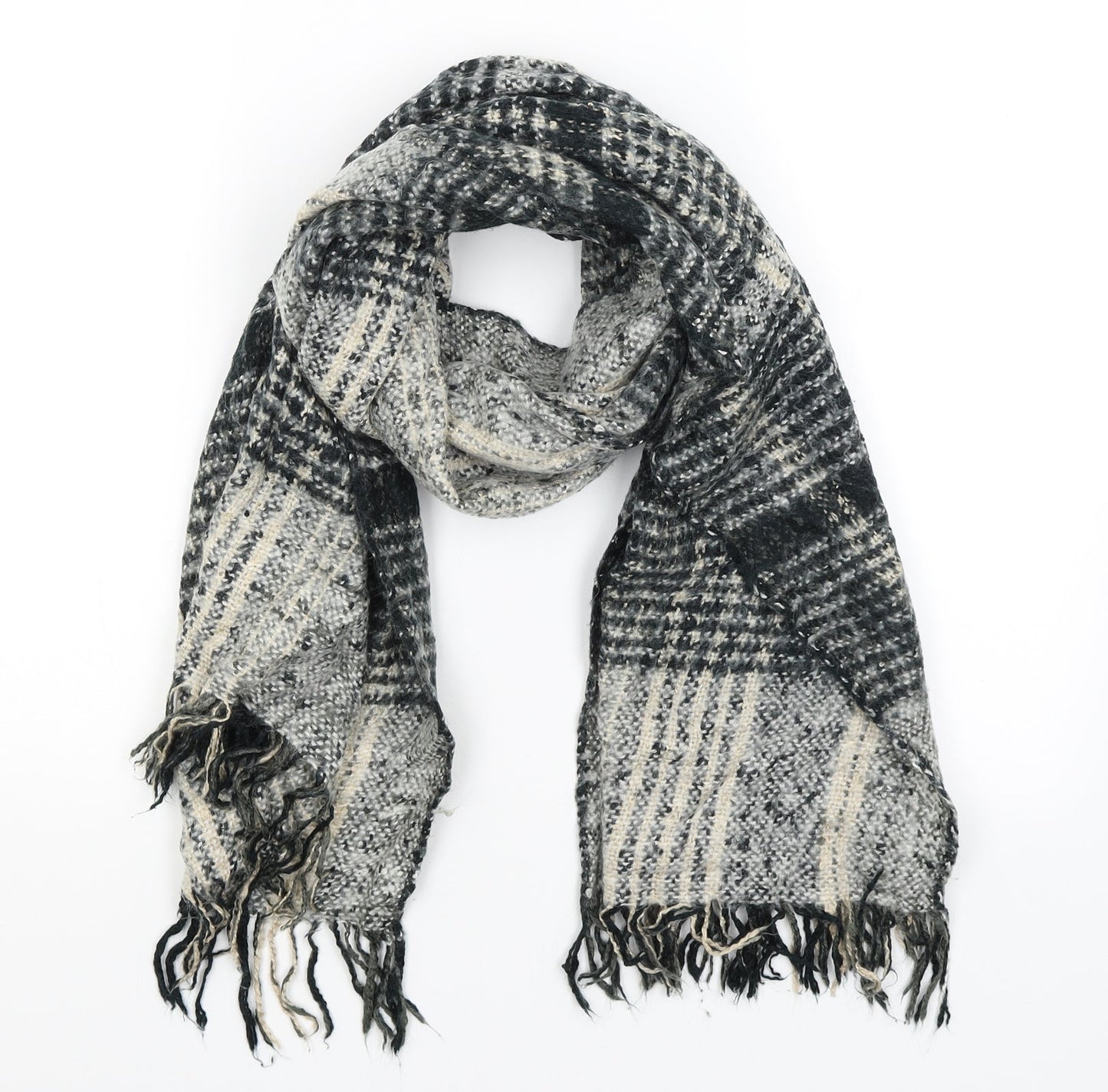 ECHO Unisex Black Plaid Scarf