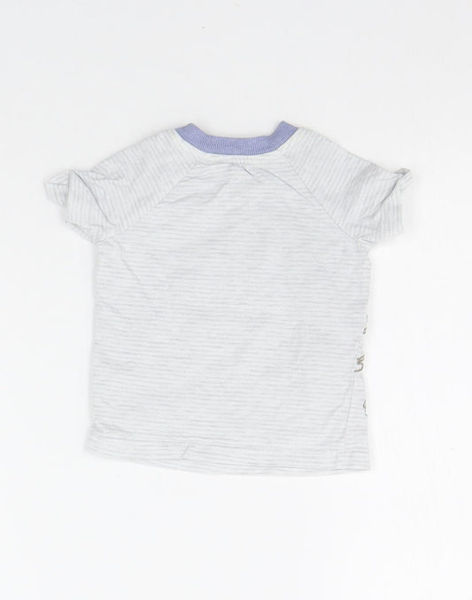 George Boys Grey Striped Basic T-Shirt Size 6-9 Months