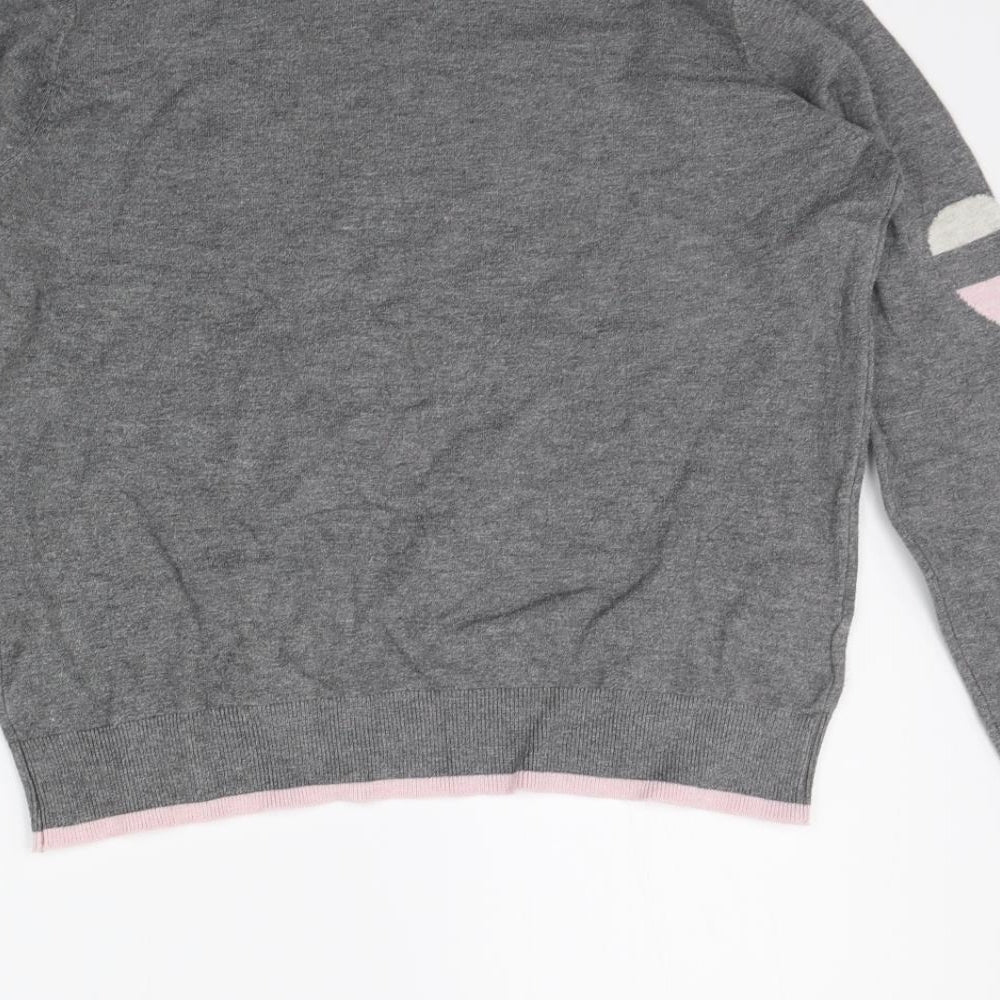 NEXT Womens Grey Henley Jumper Size S