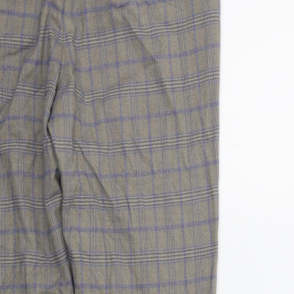 TU Womens Grey Check Trousers Size 14 L25 in