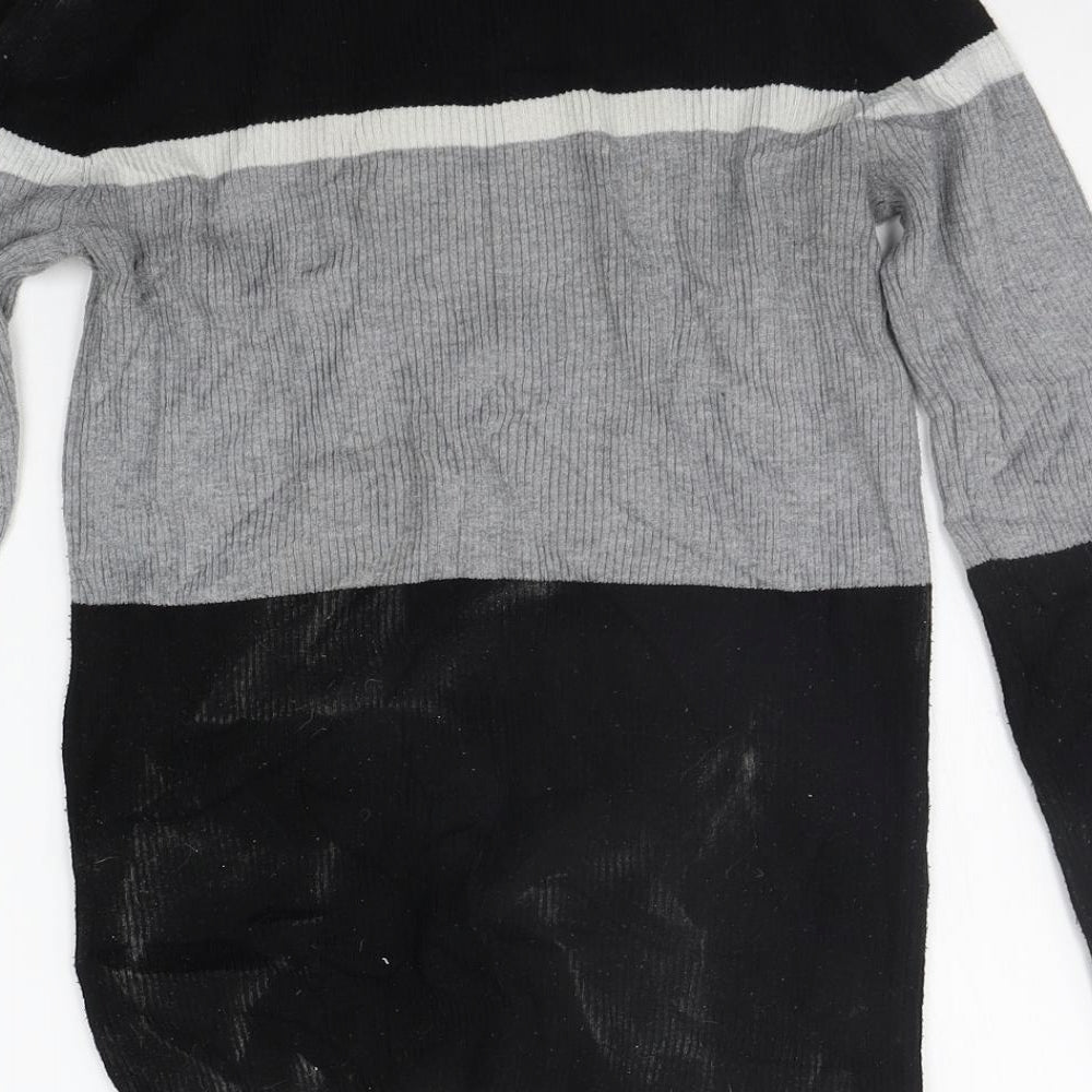 Papaya Womens Grey Geometric Pullover Jumper Size 10
