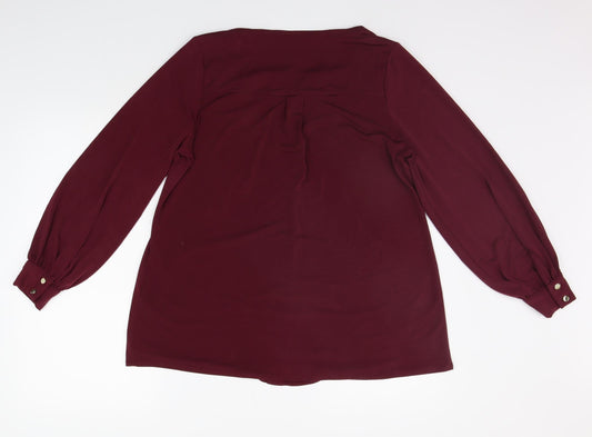 Evans Womens Purple Basic Blouse Size 14
