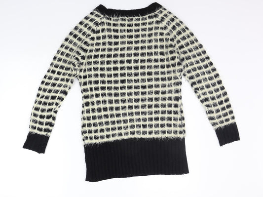 New Look Womens Black Geometric Jumper Dress Size M