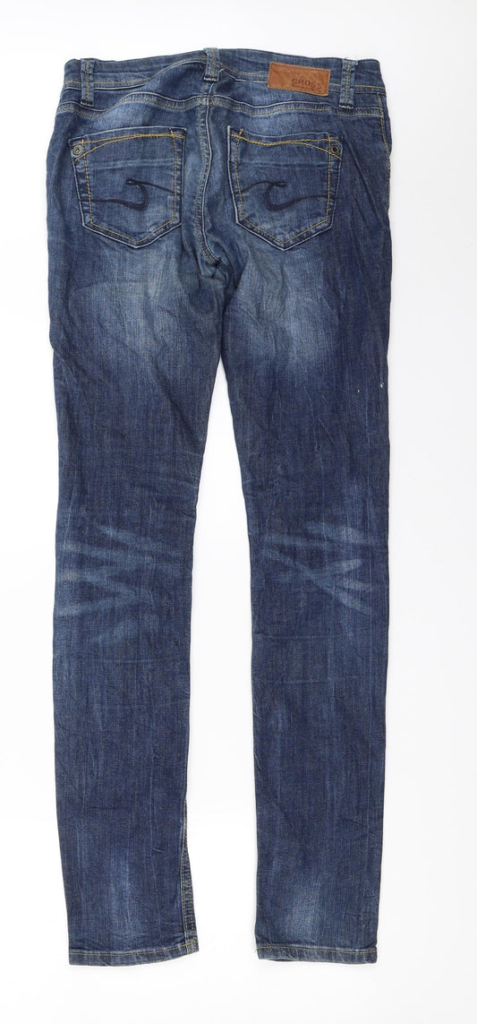 Cross Womens Blue Denim Straight Jeans Size 26 in L32 in