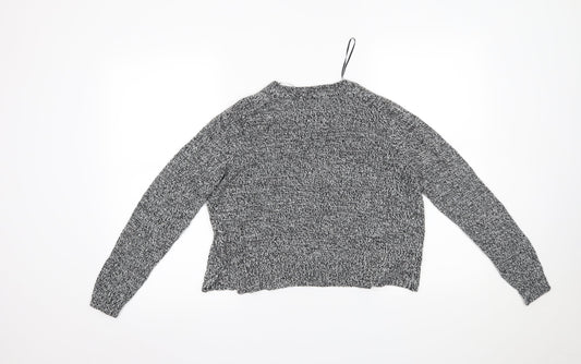 H&M Womens Grey Cropped Blouse Size S