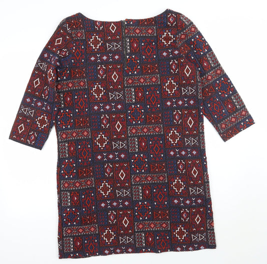 NEXT Womens Red Geometric A-Line Size 14