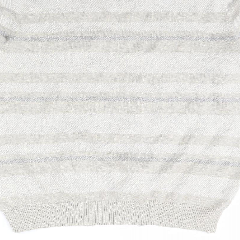 m&s Womens Beige Striped Pullover Jumper Size L