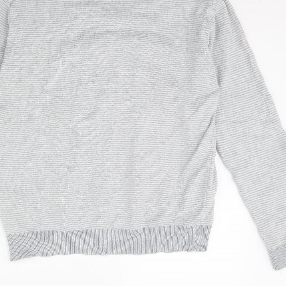 River Island Womens Grey Striped Pullover Jumper Size M