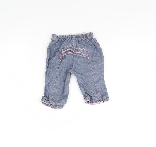 TU Girls Blue Denim Capri Trousers Size 3-6 Months