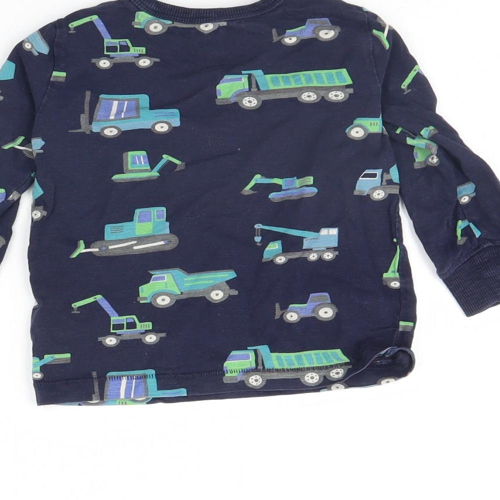 Brand and care label for Next Baby Blue Spotted Basic Blouse, size 12, Months - Tractor