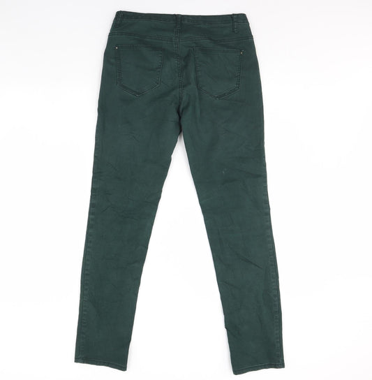 Preworn Womens Green Denim Skinny Jeans Size 10 L30 in