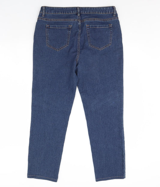 FOREVER 21 Womens Blue Denim Straight Jeans Size 34 in L30 in
