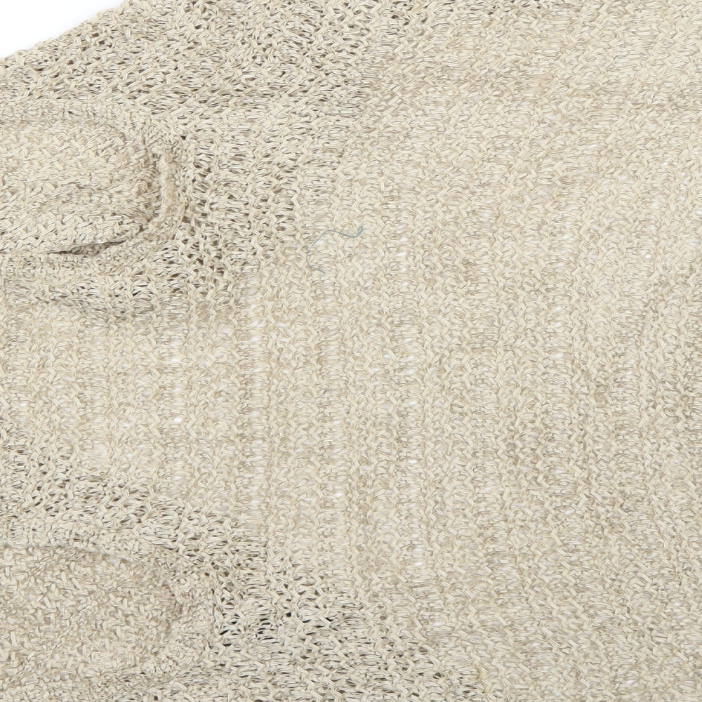 Miss Selfridge Womens Beige Knit Wrap Jumper Size 8
