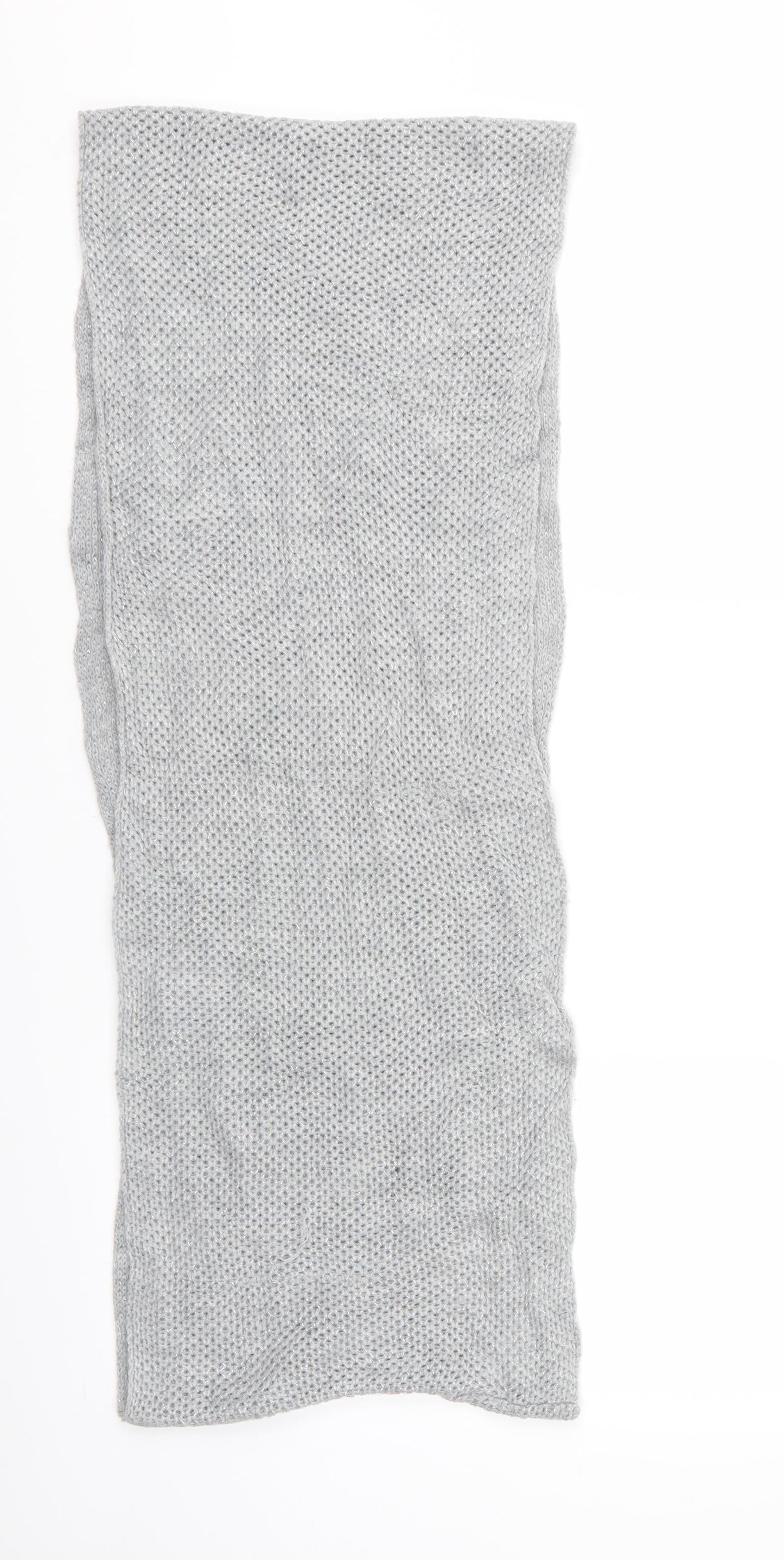 Accessorize Womens Silver Scarf - Snood Open Knit glittery
