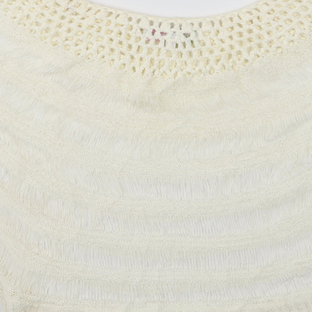 Cameo Rose Womens Ivory Pullover Jumper Size S - Batwing lacy jumper
