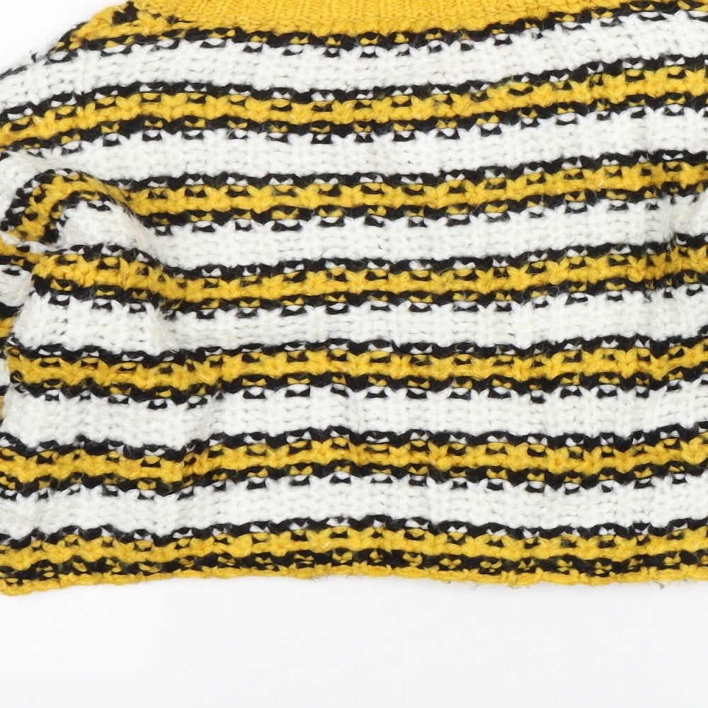 Topshop Womens Yellow Striped Pullover Jumper Size 6