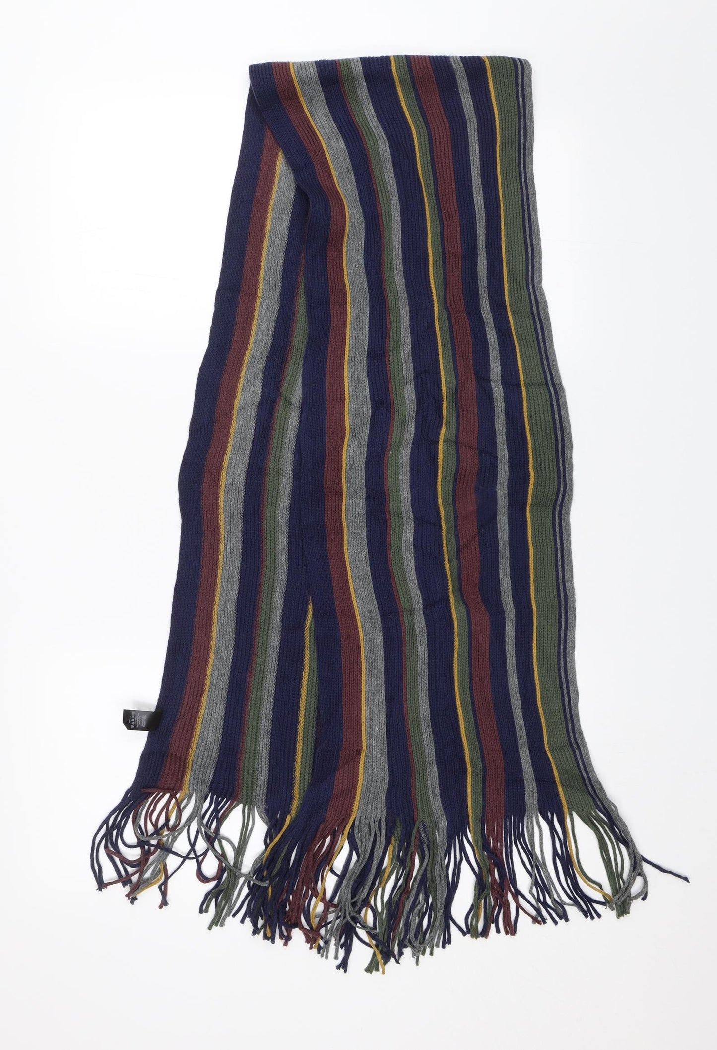 George Unisex Blue Striped Scarf One Size