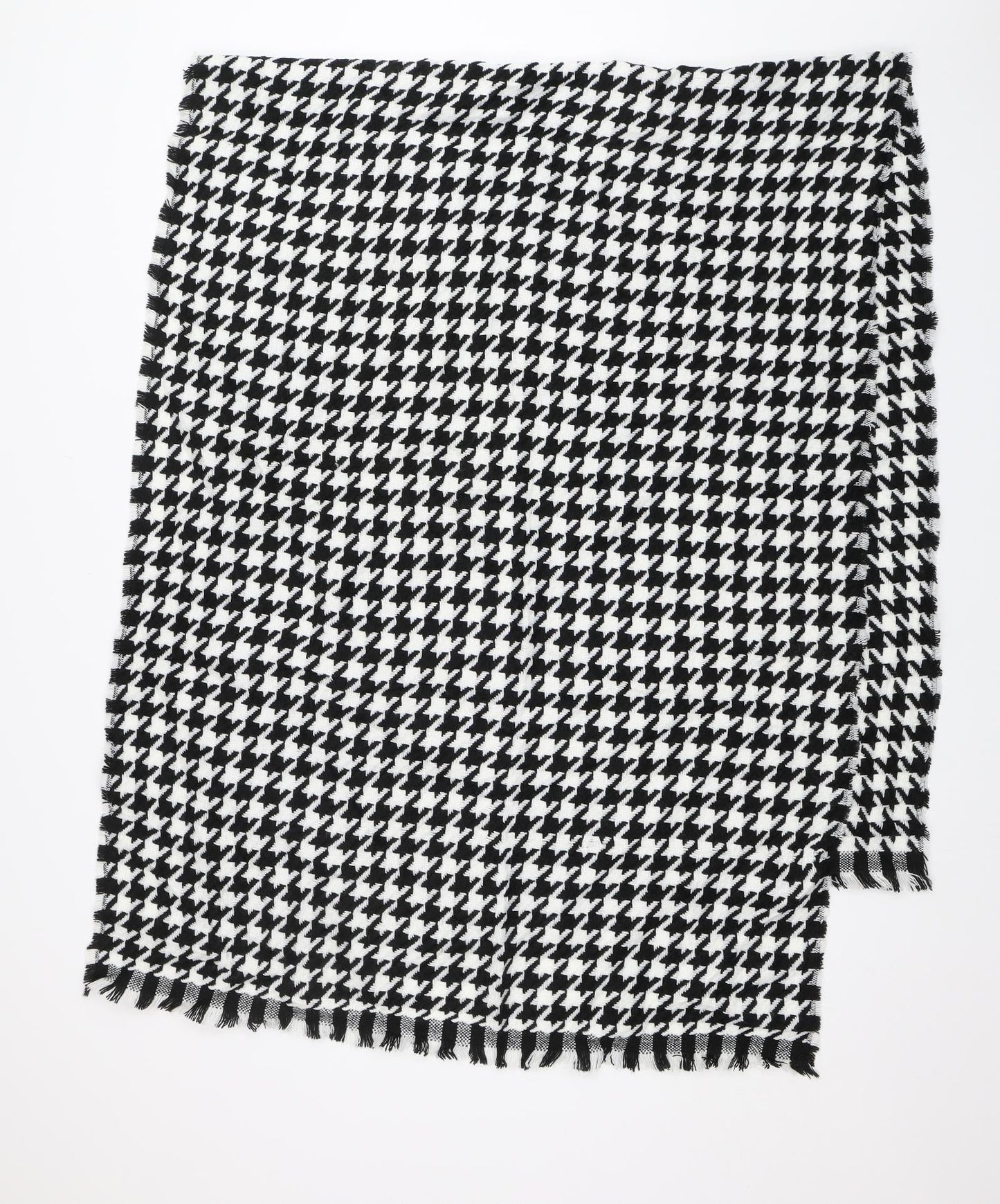 Preworn Unisex Black Houndstooth Shawl/Wrap