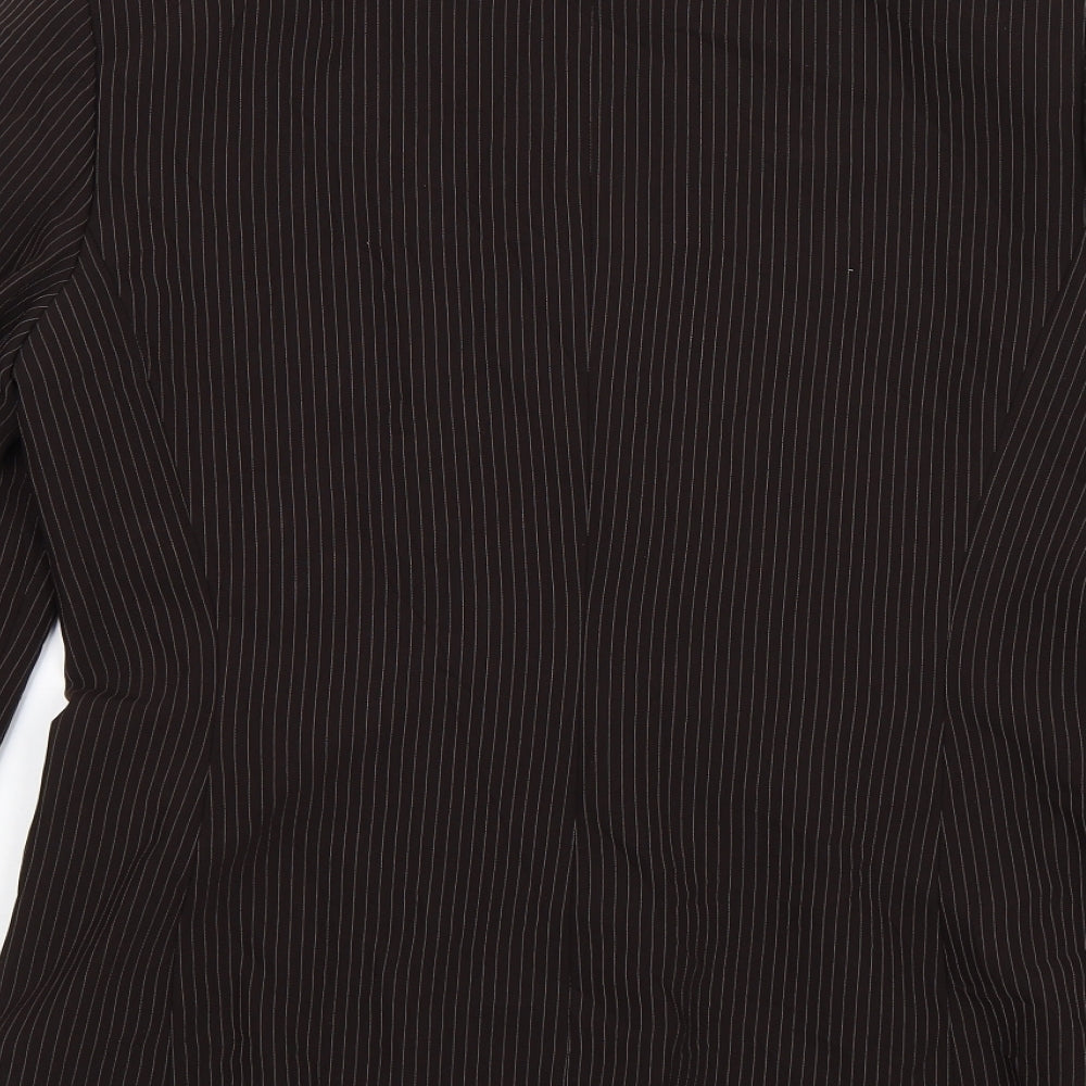Tahari Womens Brown Striped Jacket Blazer Size 10