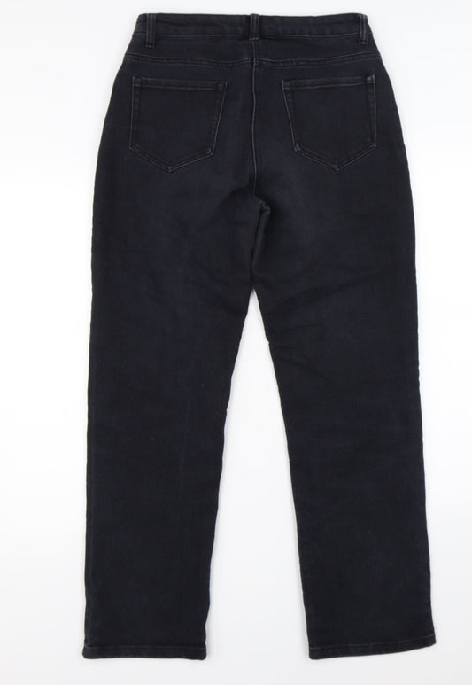 Preworn Womens Black Denim Straight Jeans Size 30 in L28 in