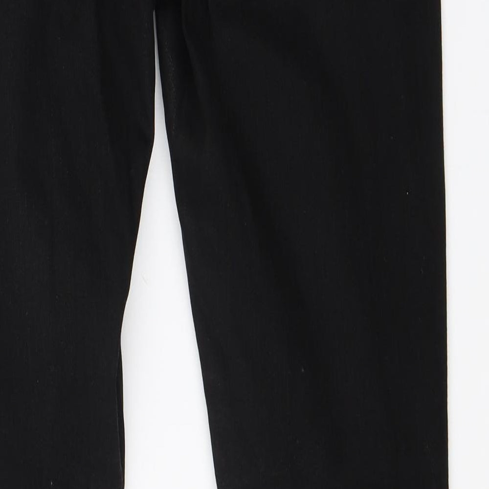 Brand and care label for Denim Co women’s black denim straight jeans, size UK 12, 30-inch leg