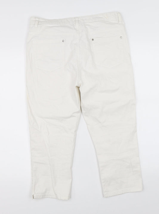 Preworn Womens White Denim Cropped Jeans Size 32 L20 in