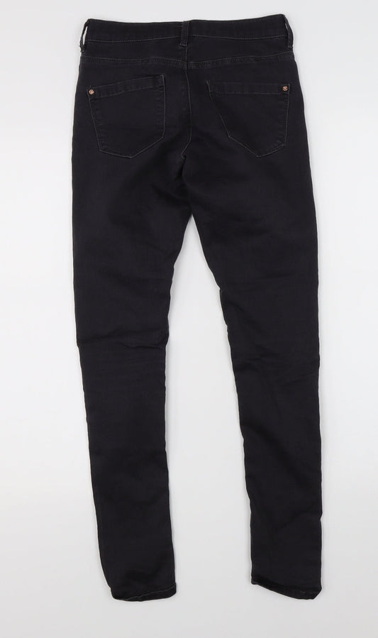 Topshop Womens Black Denim Skinny Jeans Size 25 in L28 in