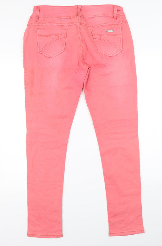 Preworn Womens Pink Denim Straight Jeans Size 31 in L29 in