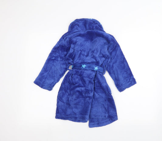 Purekids Boys Blue Solid Robe Size 3-4 Years